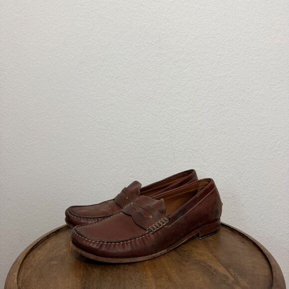 Trask Other - Trask Brown Leather Slip-On Classic Sadler Loafer Dress Shoes Men's Size 12